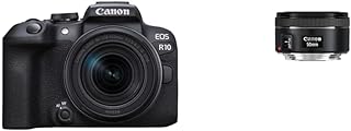 Canon EOS R10 Appareil Photo Hybride Format APS-C 242 Mpix Noir + Objectif RF-S 18-150mm F35-63 is STM Noir & Objectif EF 50mm f/1,8 STM pour Monture EF (Portrait, Reportage)